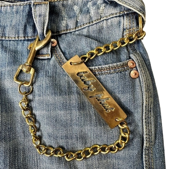 Baby Phat Y2K Distressed Jeans With Wallet Chain. Size Junior 7 - Picture 7 of 10